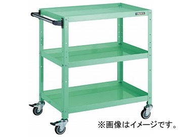 トラスコ中山 ラビットワゴン 700×450 ハンドル付 ウレタン車輪 YG色 RBW-973HU YG(8183226)