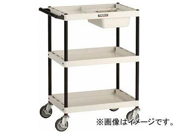 トラスコ中山 ツールワゴンベスト サイドハンドル 3段 2ウェイ棚板付き R色 TWBS-643P-R(8202737)