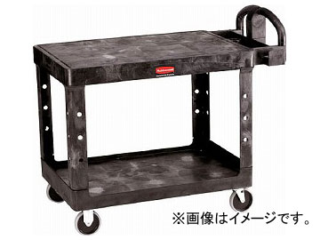 ラバーメイド フラットシェルフユーティリティカート ブラック 452507(8194746)