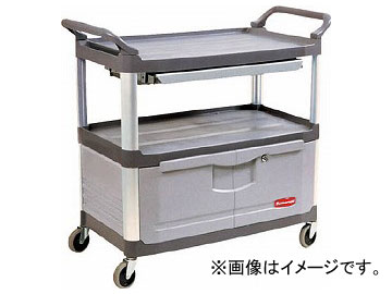 ラバーメイド エクストラユーティリティカート 施錠ドア付き グレイ 409475(8194758)