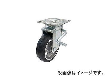 ユーエイキャスター/YUEICASTER 新型プレスキャスター右S付自在車 200径アルミホイルゴム車輪 PMS200AWLBR(4047320) JAN:4562182579331の通販は