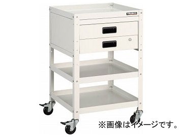 トラスコ中山/TRUSCO ラビットワゴン 500×500 引出2段付 W色 RBW853XW(3663442)の通販は