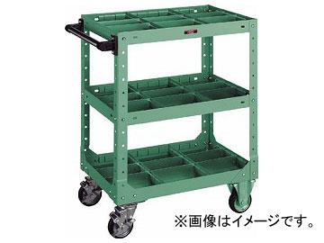トラスコ中山/TRUSCO SR型ワゴン 600×400×H795 仕切板付 SR3P GN(5016363) JAN：4989999622881の通販は