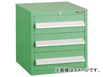 トラスコ中山/TRUSCO LVR型キャビネット 392×412×H420 引出3段 YG LVR424YGの通販は