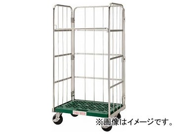 トラスコ中山/TRUSCO ステンレスハイテナー 850×650×1700 樹脂底板 THTSJ16C(2868245) JAN：4989999690668の通販は