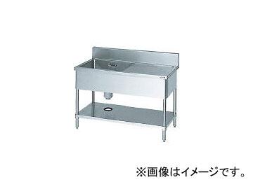 マルゼン/MARUZEN 一槽水切付シンク1200×600×800左側水切り(ホース付) BSMI126L