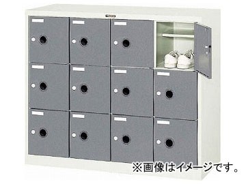 トラスコ中山/TRUSCO シューズケース 12人用 1050×380×H880 棚付 SC12WP(5209226) JAN：4989999763058