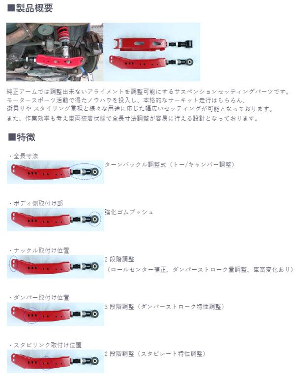 RS-R ロアアーム リア トヨタ 86 ZN6 FR NA 2000cc 2012年04月〜 RLAT065
