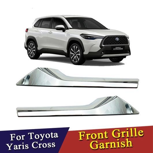 適用: トヨタ カローラ クロス 2020 2021 フロント グリル ラジエーター トリム アクセサリー ABS クローム 2ピース SR-AA-0007