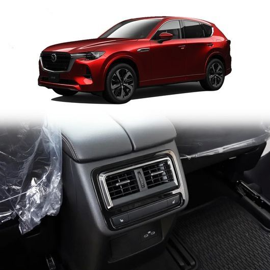 適用: 2023 マツダ CX-60 CX60 インテリア アクセサリー パーツ アームレスト ボックス エア コンディション アウトレット ブラック・シルバー SR-AA-0027_1