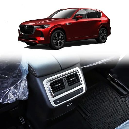 適用: 2023 マツダ CX-60 CX60 インテリア アクセサリー パーツ アームレスト ボックス エア コンディション アウトレット ブラック・シルバー SR-AA-0027_2