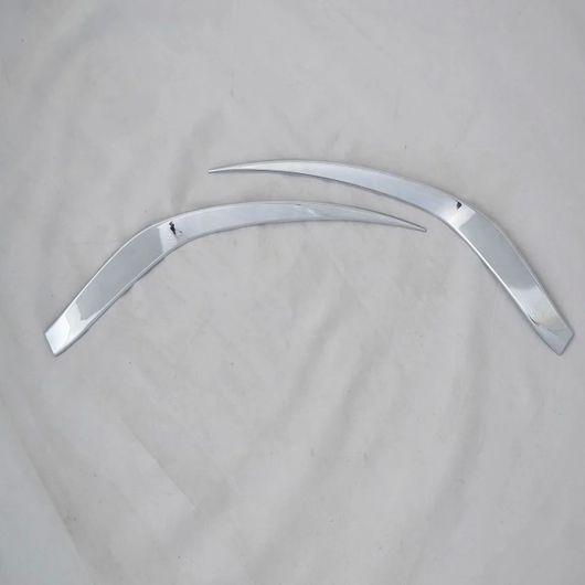 適用: 三菱 アウトランダー 2013 2014 2015 スタイリング フロント ヘッドライト アイブロー カバー トリム ABS クローム シルバー ステッカー SR-AA-0169の通販は