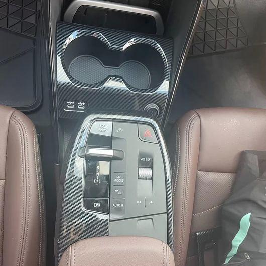適用: BMW X1 U11 2023 2024 ABS カーボンファイバー インテリア アクセサリー ステアリング ホイール カバー ウインドウ 12セット SR-AA-0242_1