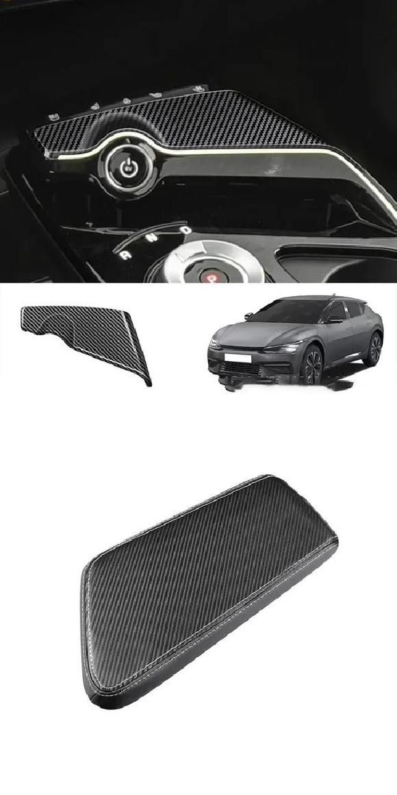 適用: 起亜 EV6 GT ライン 2021 2022 ABS ウインドウ スイッチ ステッカー スモール ギア パネル・PU レザー アームレスト SR-AA-0418