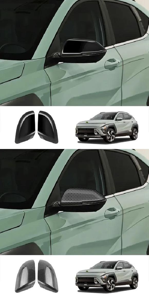 適用: ヒュンダイ/現代/HYUNDAI コナ 2024 2025 ABS ブラック サイド ドア ミラー ABS ブラック・ABS カーボンファイバー SR-AA-0466