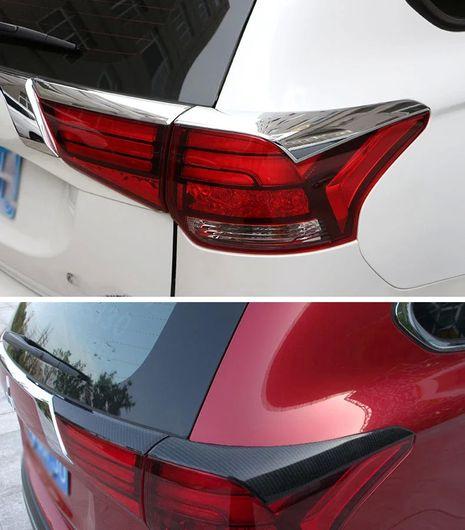 適用: 三菱 アウトランダー 2016-2019 2020 ABS カーボンファイバー リア ライト ABS クローム・ABS カーボンファイバー SR-AA-0556_3