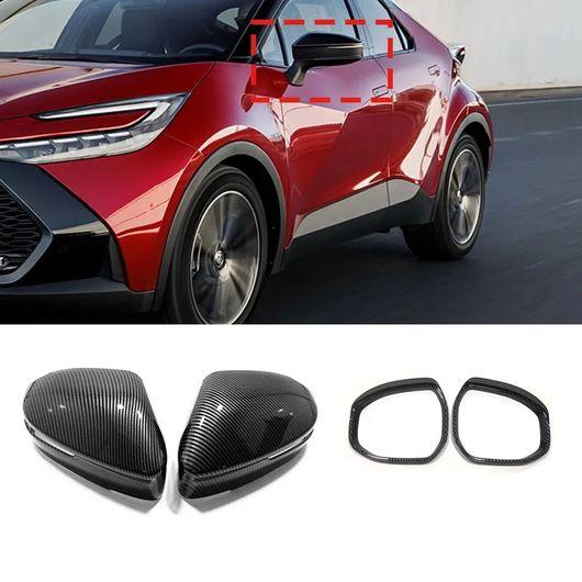 適用: トヨタ CHR C-HR 2024 2025 ABS サイド ドア ミラー 装飾 オーバーレイ スタイリング リア カーボンファイバー バイザー A SR-AA-0609_1