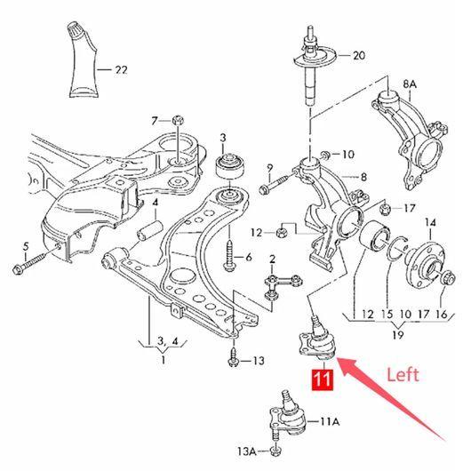 2ピース ロワー タイ ロッド エンド 適用: フォルクスワーゲン/VOLKSWAGEN ゴルフ パサート ラヴィーダ ボーラ 2ピース 左 右 SR-AA-3138_3