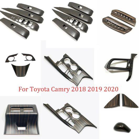 インテリア 木目調 ウインドウ ガラス リフト ボタン カバー トリム 適用: トヨタ カムリ 2018 センター コントロール ストリップ SR-AA-3334_2