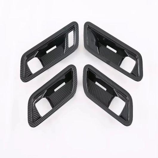適用: トヨタ BZ4X EA10 2022 2023 ABS 木目調 インナー ドア ハンドル ボウル カバー ABS 木目調・ABS カーボンファイバー SR-AA-3583_3