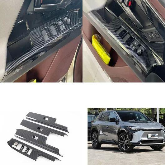 適用: トヨタ BZ4X EA10 2022 2023 ABS カーボンファイバー インテリア アクセサリー ステアリング ホイール インナー ドア ボウル SR-AA-3674_5