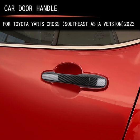 適用: トヨタ ヤリス ヴィッツ クロス 2023 2024 フロント ドア ハンドル ブラック ハンドル・カーボンファイバー ハンドル SR-AA-3718_1