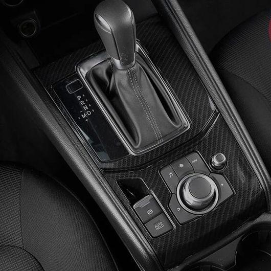 適用: マツダ CX-5 CX5 KF 2017-2020 2021 2022 2023 インテリア カーボンファイバー ギア ストリップ 左ハンドル用 右ハンドル用 SR-AA-3741_1