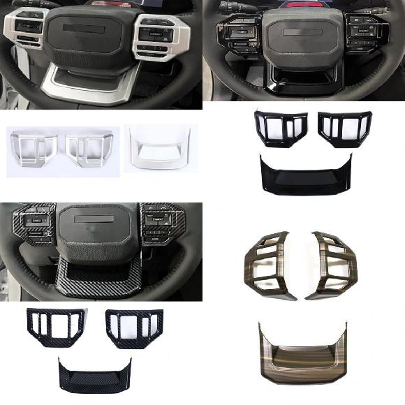 適用: トヨタ ランドクルーザー 250 プラド LC250 2024 2025 ABS カーボンファイバー ステアリング ABS マット〜ABS 木目調 SR-AA-3887