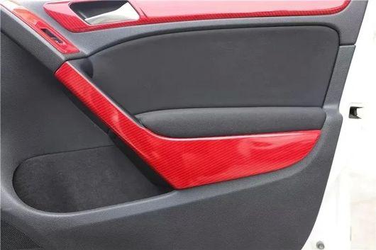 右ハンドル用 適用: フォルクスワーゲン/VOLKSWAGEN ゴルフ 6 GTI MK6 2009-2012 レッド ドア アームレスト パネル SR-AA-4027_2