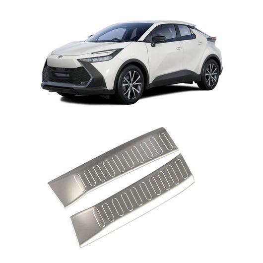 適用: トヨタ CHR C-HR 2024 2025 ステンレス スチール インナー リア バンパー スチール ブラック・スチール シルバー SR-AA-4114_4