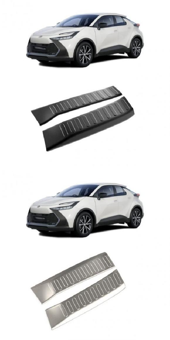 適用: トヨタ CHR C-HR 2024 2025 ステンレス スチール インナー リア バンパー スチール ブラック・スチール シルバー SR-AA-4114