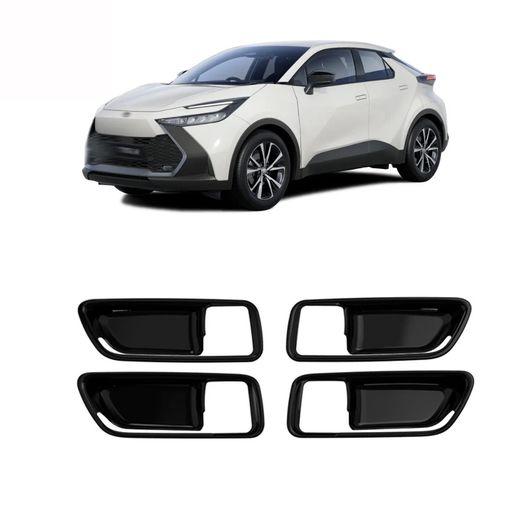 適用: トヨタ CHR C-HR 2024 2025 ABS ピアノ ブラック インテリア アクセサリー ギア シフト パネル ウインドウ スイッチ 6点セット SR-AA-4123