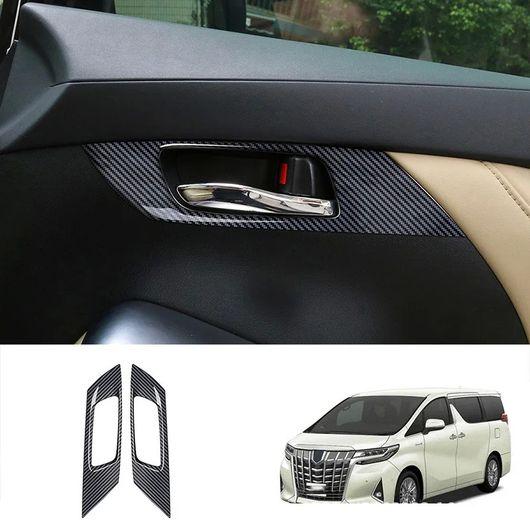 30系 アルファード 30 ヴェルファイア 純正交換式 フロントインサイドドアハンドル [カーボン調] 左右2ピースSET 検) インナーハンドル 2☆ Tokyo トヨタ 30系 純正交換 アルファード＆ヴェルファイア TOYOTA