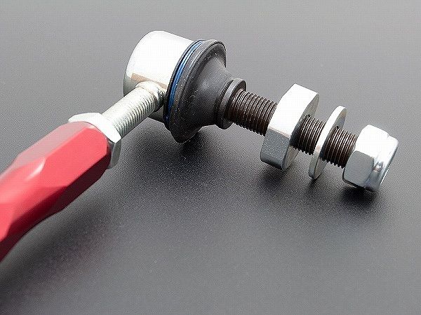 プリウス 調整式 スタビリンク ZVW50 51 55 フロント 車高調 ダウンサス ローダウンに レッド 140mm調整可能 高耐久強化品 スタビライザーリンク リア トヨタ プリウス ZVW50,ZVW51 調整幅：最短