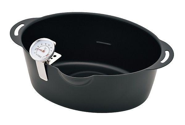 プチオーバル揚げ鍋 15×20cm 温度計付 POA-002(0557159)