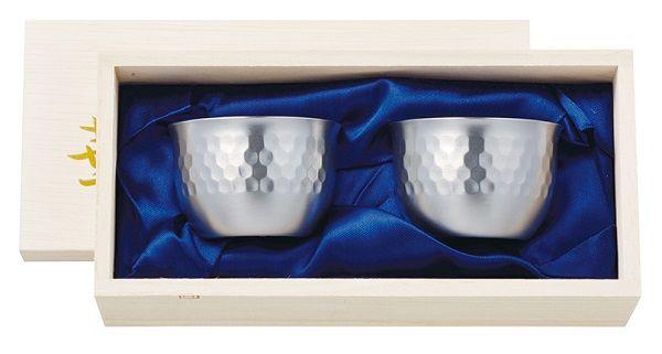 華ぐいのみ 90mL 槌目 艶消し 桐箱セット 2792(0402040)