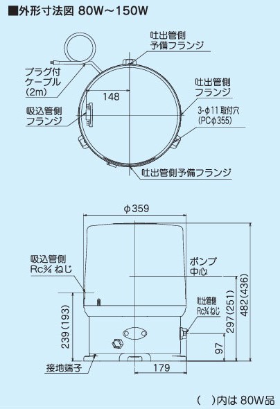 テラル WP型 浅井戸用給水ポンプ 60Hz 単相100V 100W 定圧給水圧力タンク式 WP-106T-1