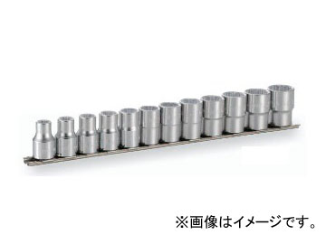 トネ/TONE 12.7mm（1/2”） ソケットセット（12角・ホルダー付） 12点 品番：HD412