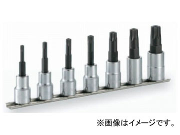 トネ/TONE 12.7mm（1/2”） トルクスソケットセット（いじり防止タイプ・ホルダー付） 7点 品番：HTX407H