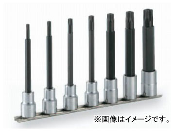 トネ/TONE 12.7mm（1/2”） ロングトルクスソケットセット（いじり防止タイプ・ホルダー付） 7点 品番：HTX407HL