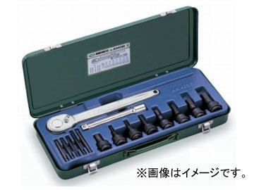 トネ/TONE 12.7mm（1/2”） インパクト用ヘキサゴンソケットレンチセット 15点 品番：AH4133