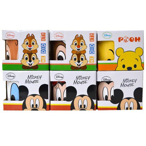ディズニー 顔柄マグカップ 陶器 6種類入り キャラクターの顔柄