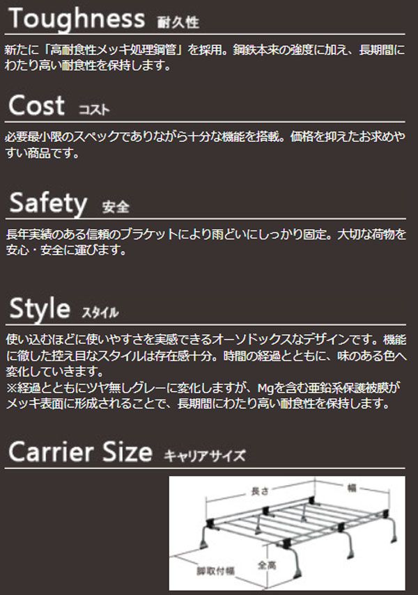TUFREQ(タフレック) Uシリーズ ルーフキャリア UL34