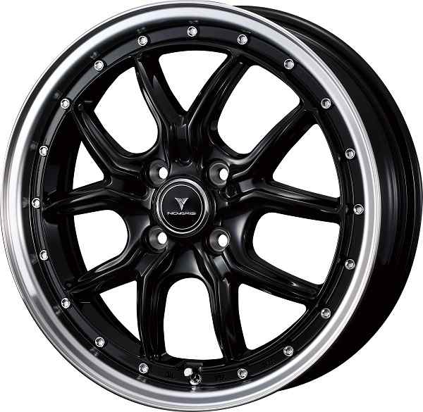 NOVARIS ASSET S1 ホイール BLACK/RIM POLISH 15インチ×4.5J ＋45 4H100 入数：1台分(4本) 41329