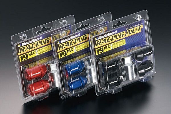 WedsSport レーシングショートナット 鍵を掛ける印字機 青味 19HEX(JIS) M12×P1.5 材質：鍛える軽銀(A7075-T6材) 入数：1仕かける(4個) 52331