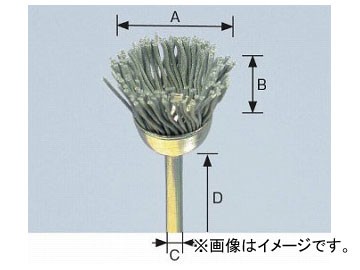 柳瀬/YANASE 精密ブラシ 砥粒入りユニロン カップ型 25×20×3×30 B25CK 入数：10個の通販は
