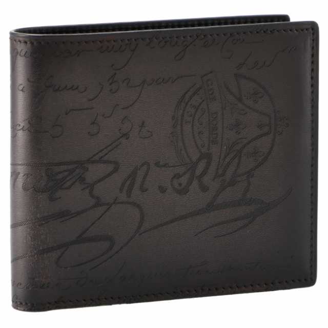 ベルルッティ/BERLUTI 財布 メンズ MAKORE NEO VENEZIA SCRITT マコレ スクリットレザー 二つ折り財布 NERO GRIGIO(K02) 2024年春夏新作 の通販は