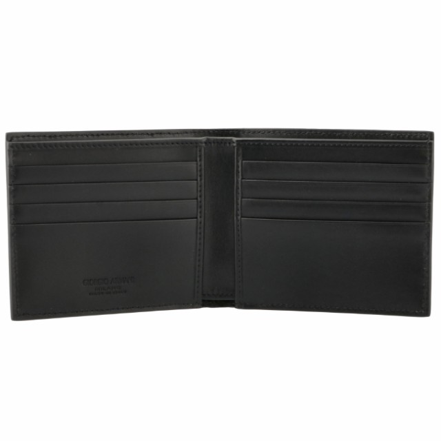 【新品未使用】 GIORGIO ARMANI ジョルジオ アルマーニ 財布 二つ折り財布 ブラック Y2R120-Y757J