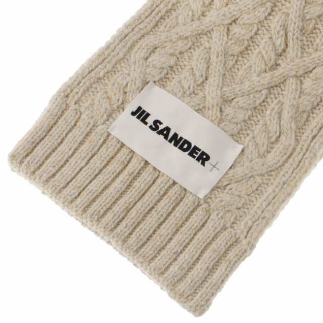 【新品未使用】 JIL SANDER ジルサンダー マフラー グレー CHUNKY MERINO CABLE KNIT SCARF J40TE0007-J14522 【GREY】