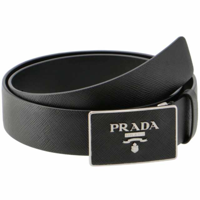 プラダ/PRADA ベルト メンズ 型押しカーフスキン レザーベルト NERO